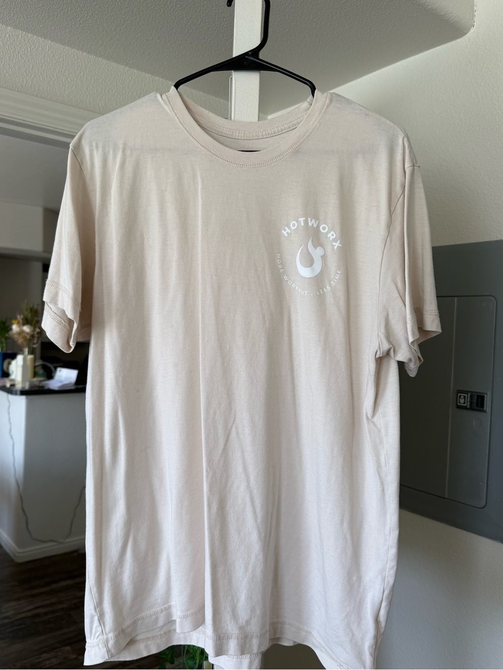 Hotworx Men’s Short Sleeve Logo Tee — Light Beige